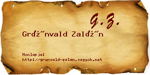 Grünvald Zalán névjegykártya